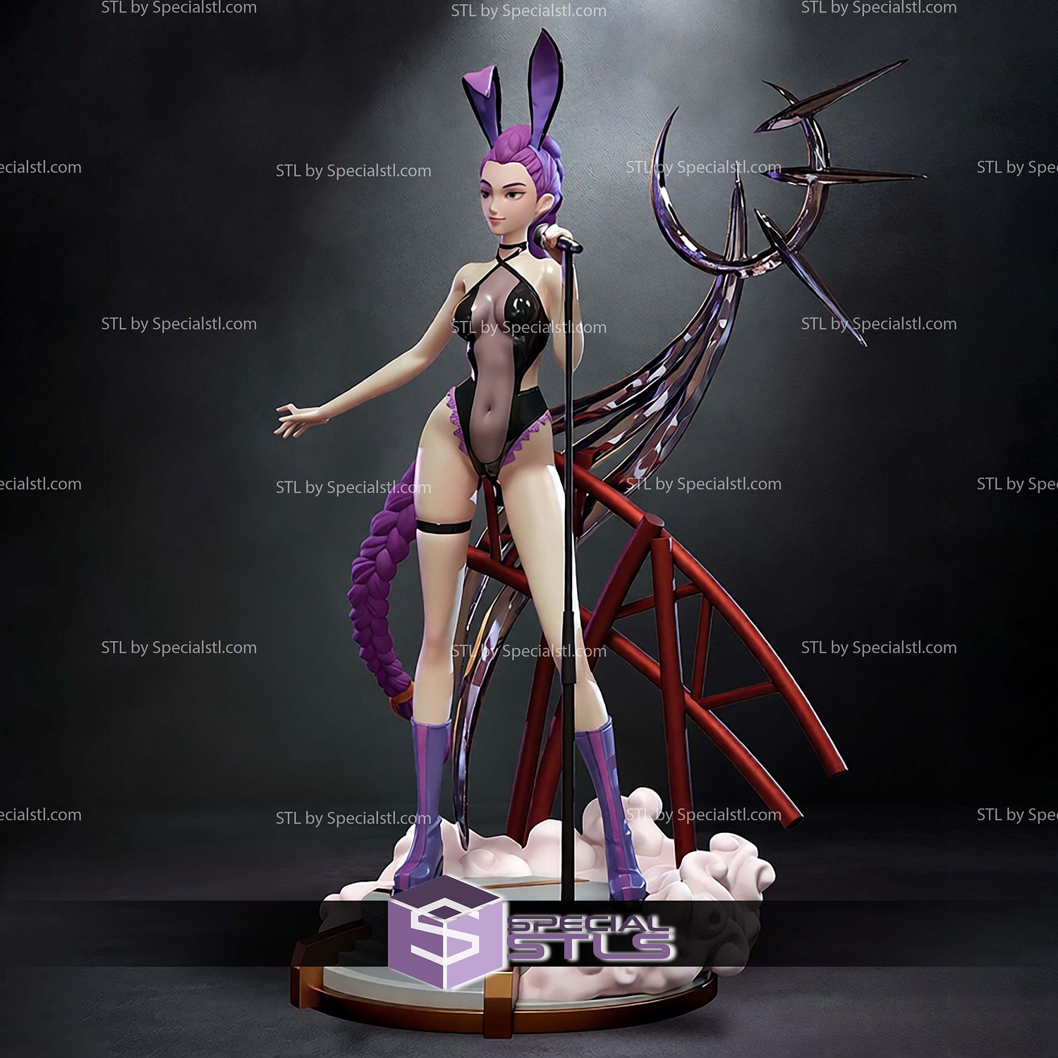 Rumi Beach Outfit K-pop Demon Hunters Cloud Base STL Files 3D Model — view 4