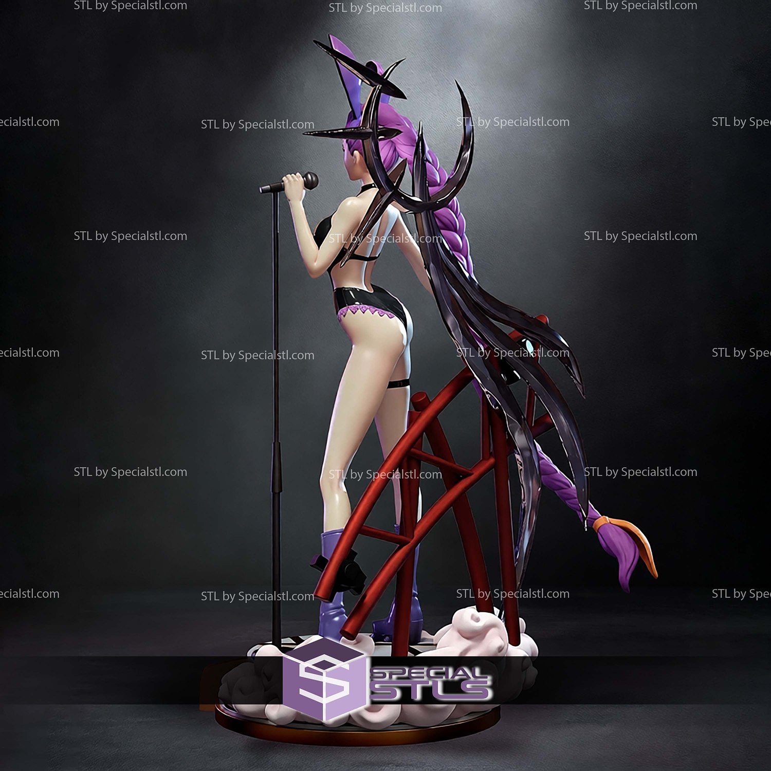 Rumi Beach Outfit K-pop Demon Hunters Cloud Base STL Files 3D Model — view 5