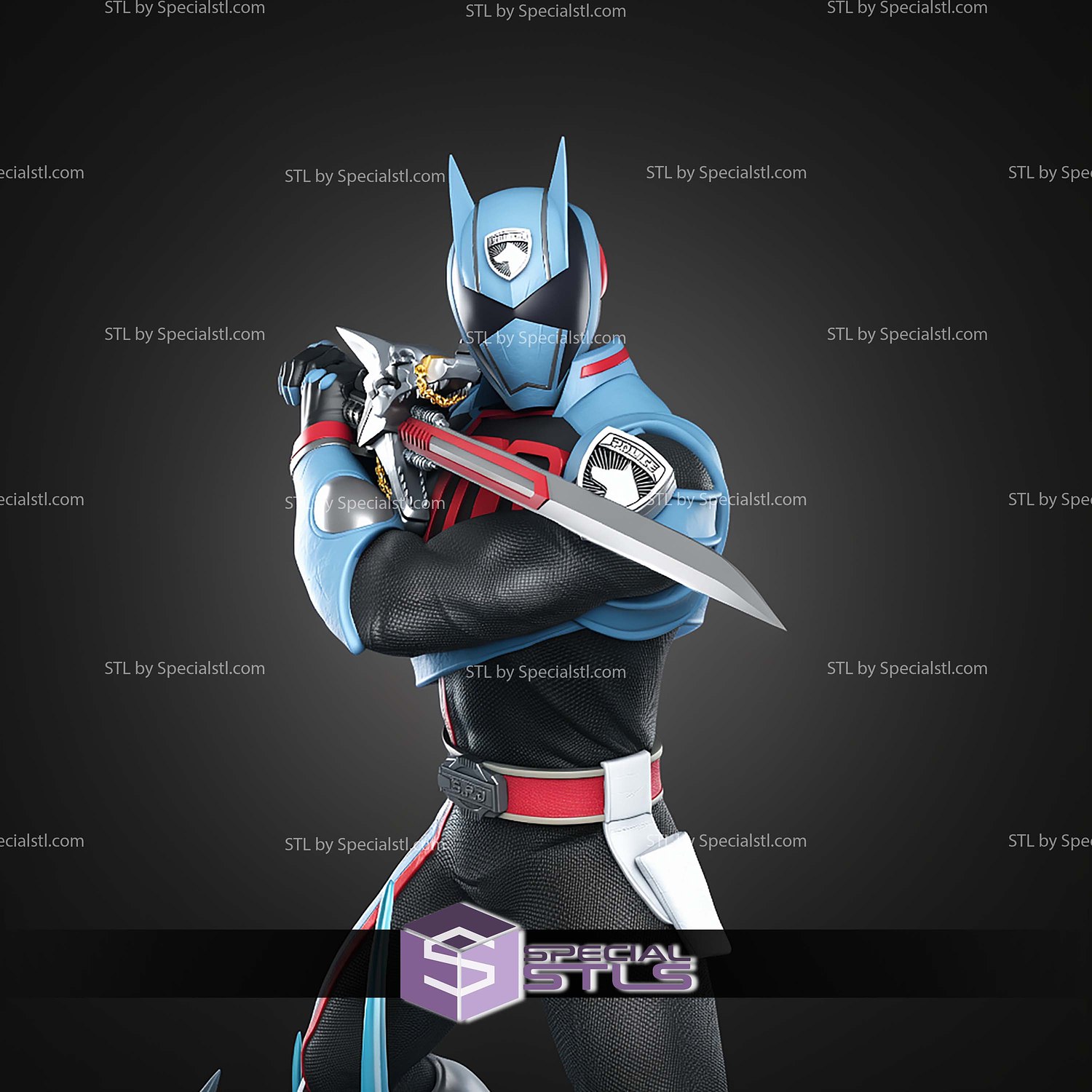 Shadow Ranger Power Rangers SPD 330mm STL Files 3D Model — view 2