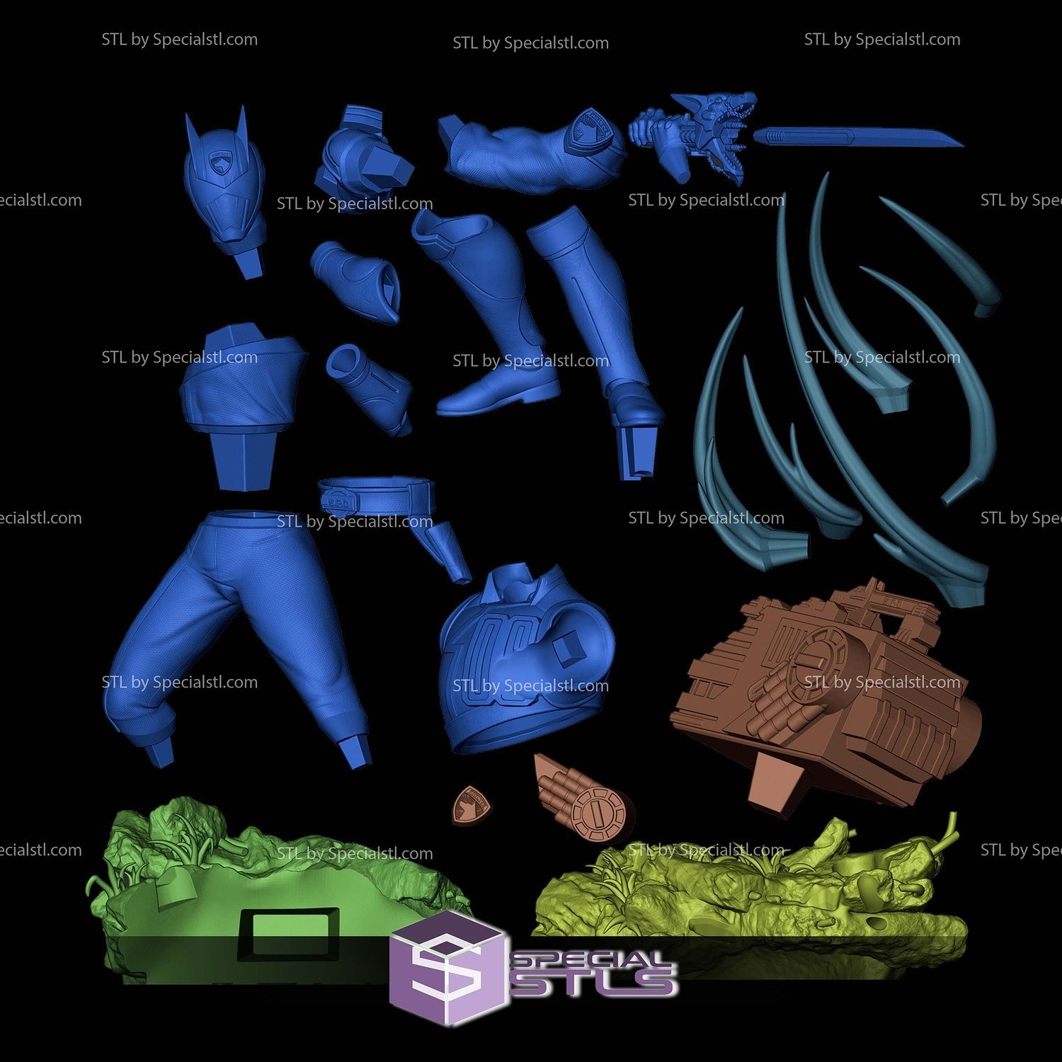 Shadow Ranger Power Rangers SPD 330mm STL Files 3D Model — view 3