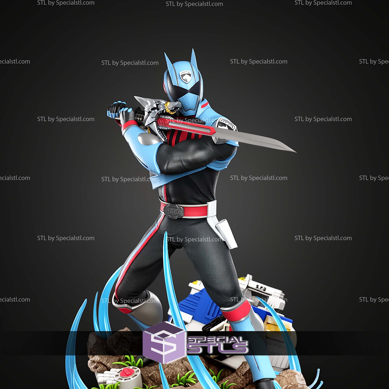 Shadow Ranger Power Rangers SPD 330mm STL Files 3D Model — view 4