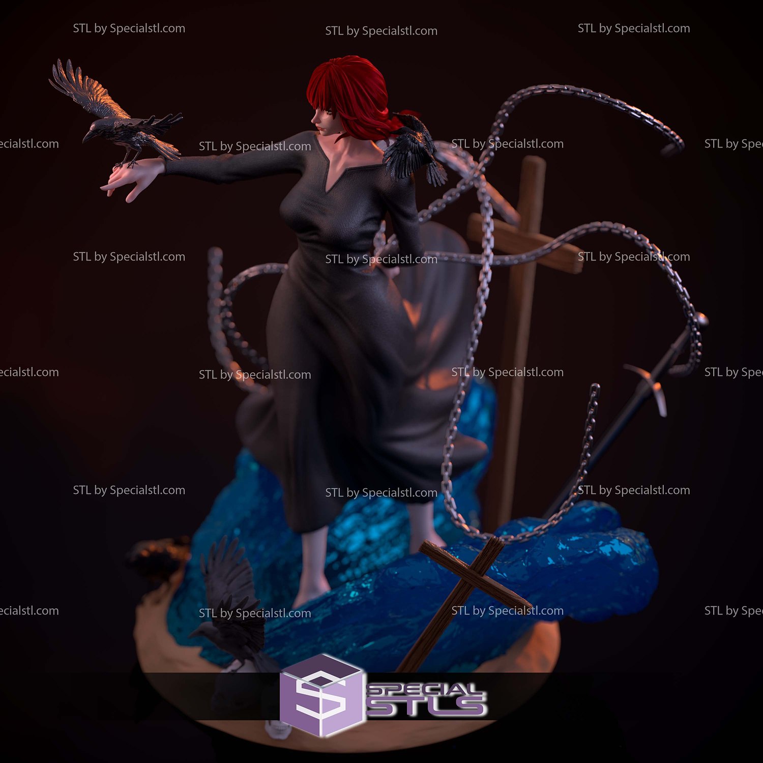 Makima and Raven Chainsaw Man 3D Printer Files STL Model — view 4