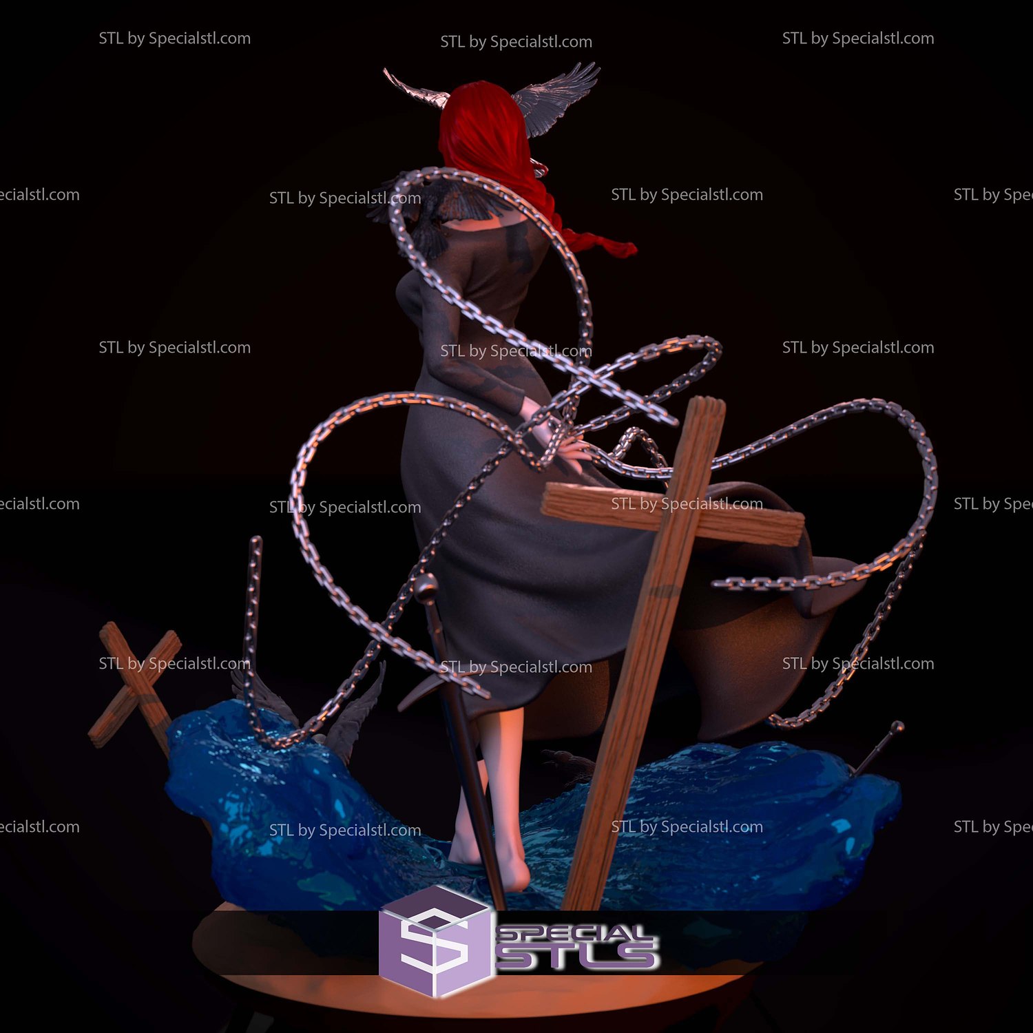 Makima and Raven Chainsaw Man 3D Printer Files STL Model — view 5