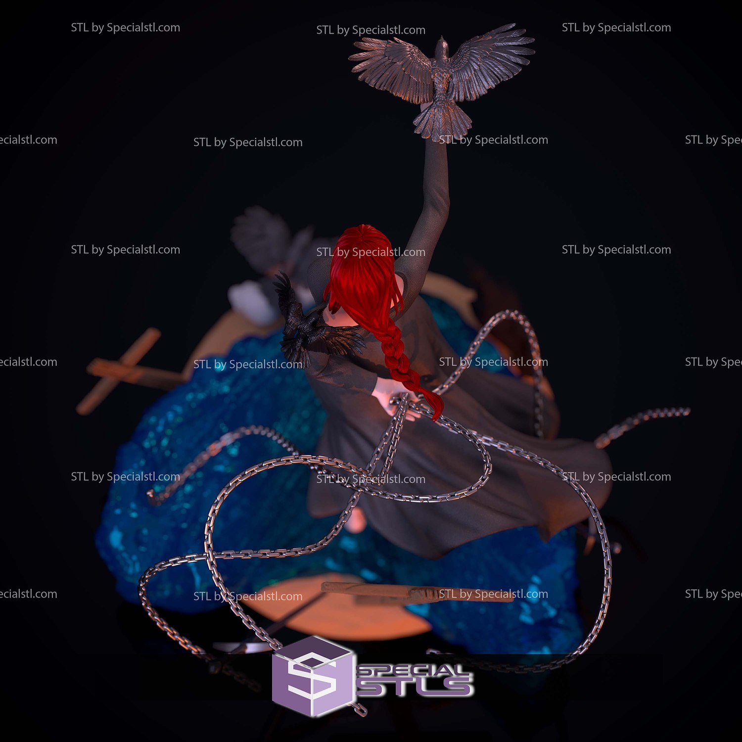 Makima and Raven Chainsaw Man 3D Printer Files STL Model — view 6