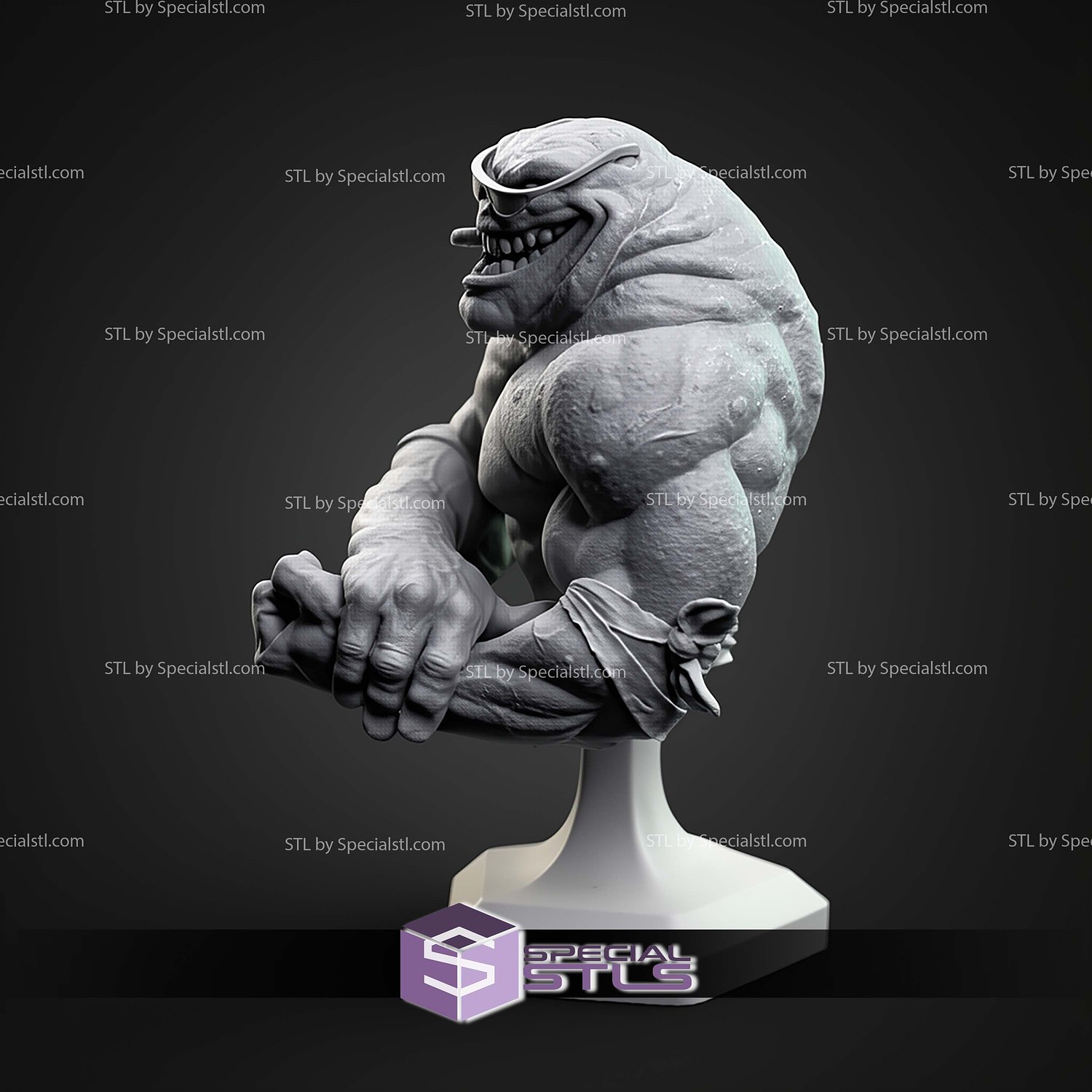 Rash Battletoads Bust STL Files 3D Model — view 6