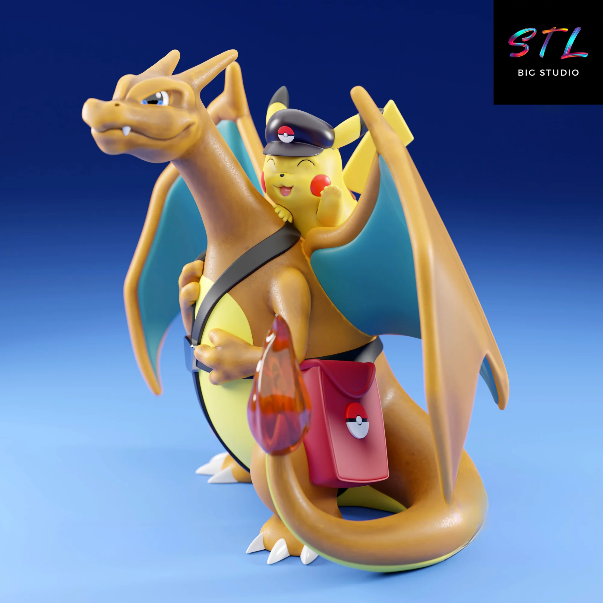 Charizard and Pikachu STL | Pokémon | 3D Printable Figure Model