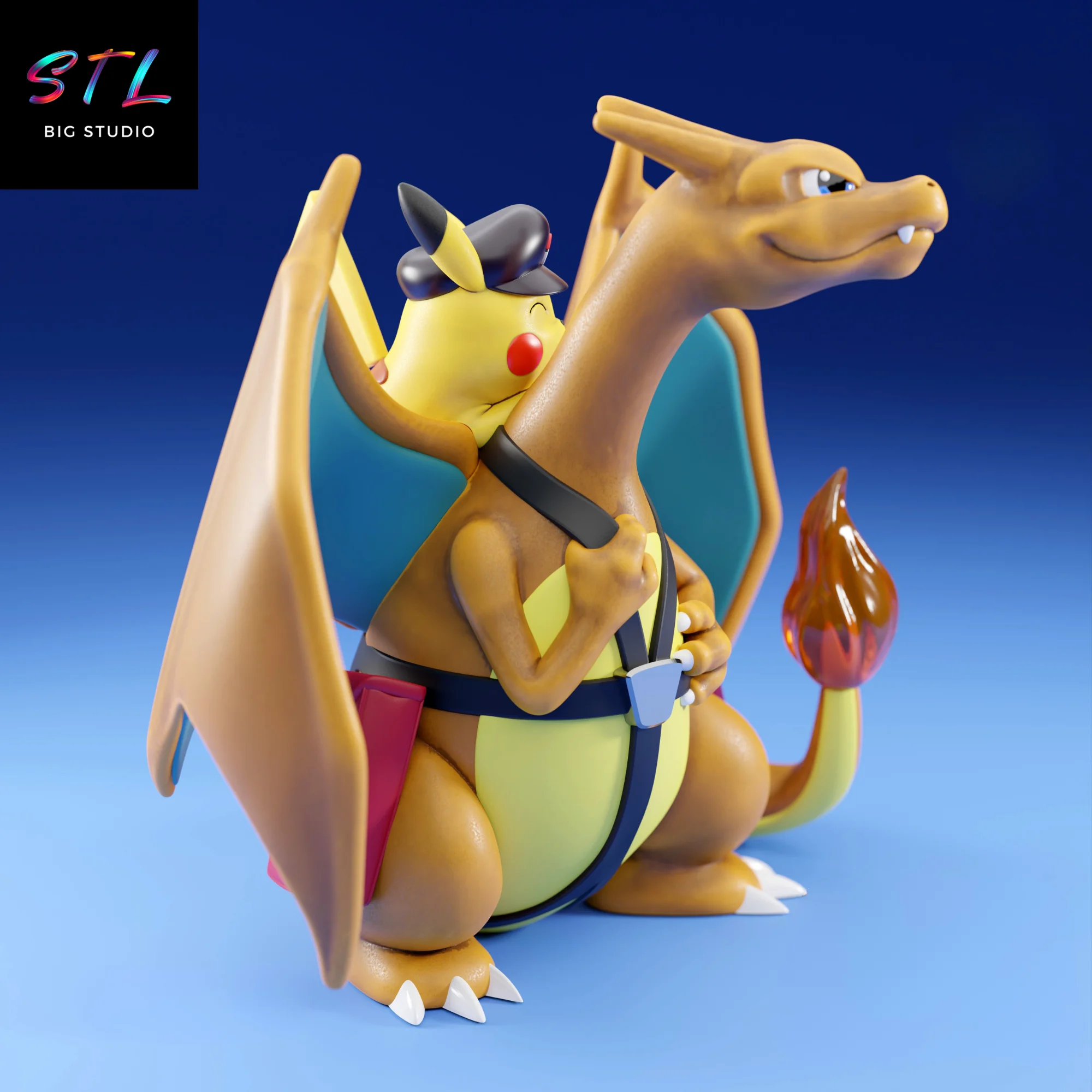 Charizard and Pikachu STL | Pokémon | 3D Printable Figure Model — view 2