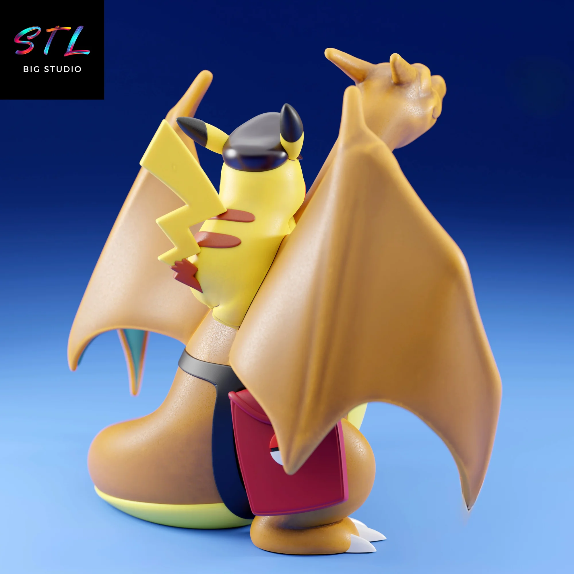 Charizard and Pikachu STL | Pokémon | 3D Printable Figure Model — view 4