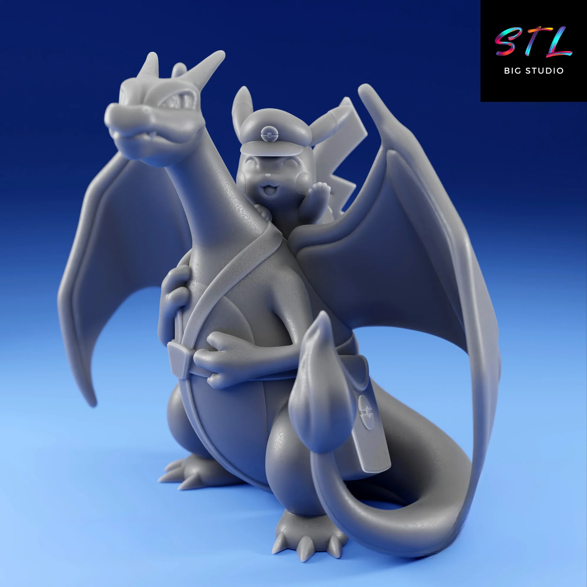 Charizard and Pikachu STL | Pokémon | 3D Printable Figure Model — view 5