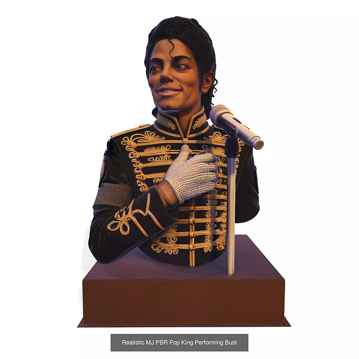 Premium MJ King of pop  3D Statue Collection Model — view 3