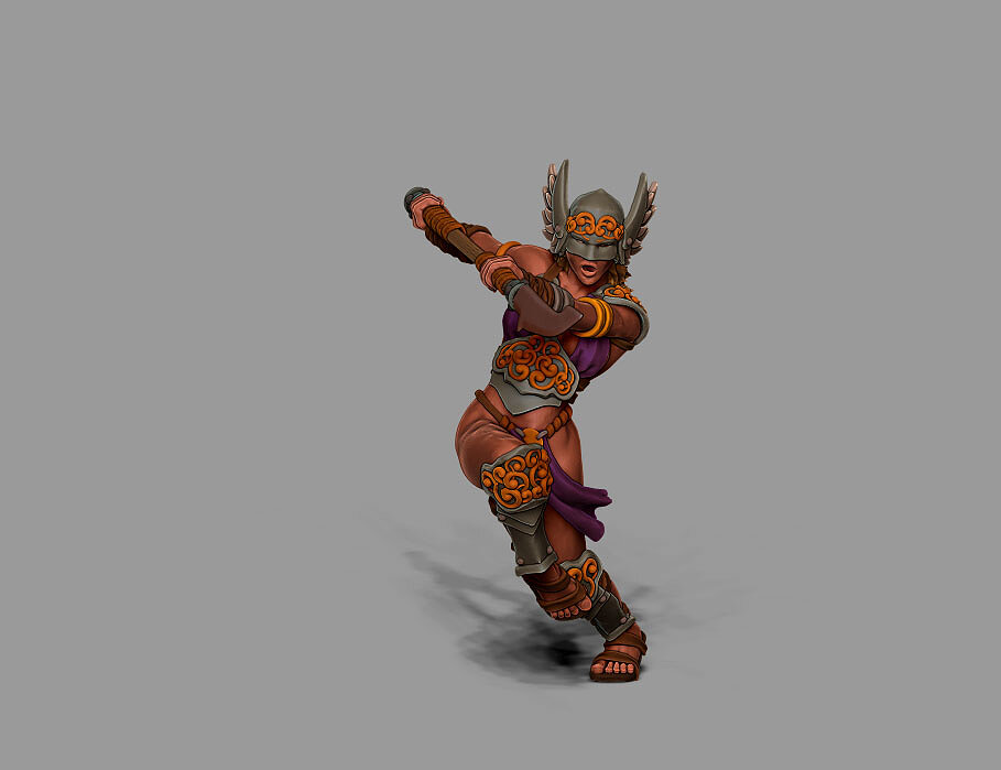 Viking Valkyrie - Kara 35 mm scale - 3 D print model 3D STL Model — view 2