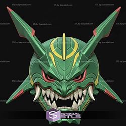 Cosplay STL Files Rayquaza Menpo Mask 3D Model
