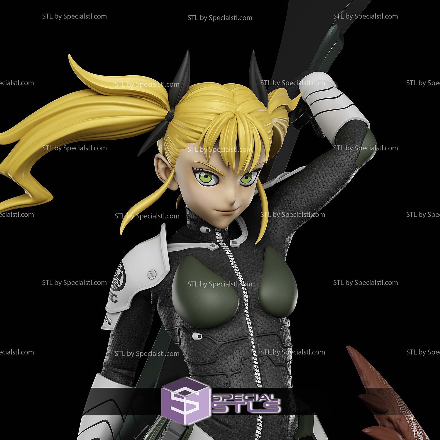Kikoru Shinomiya and Axe 3D Printer Files STL Model — view 2