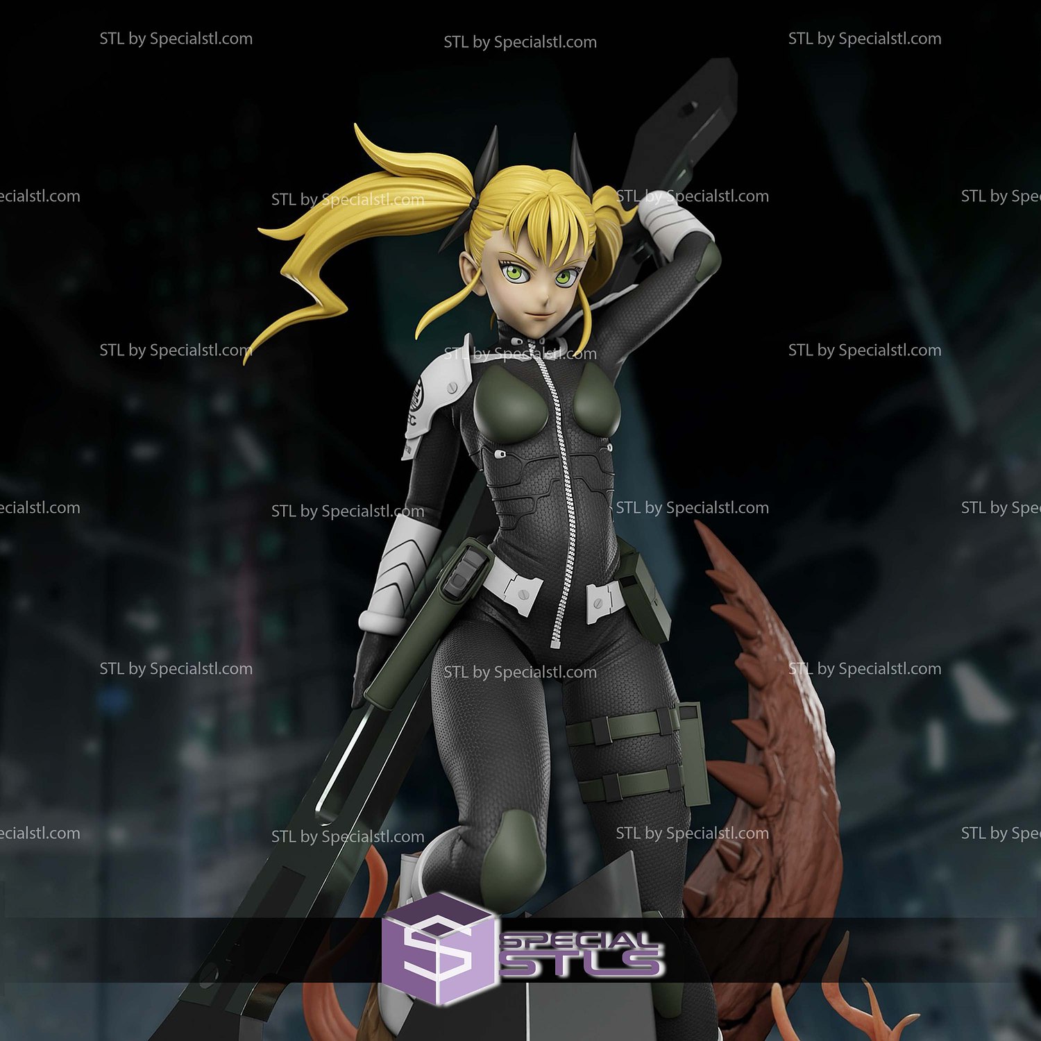 Kikoru Shinomiya and Axe 3D Printer Files STL Model — view 4