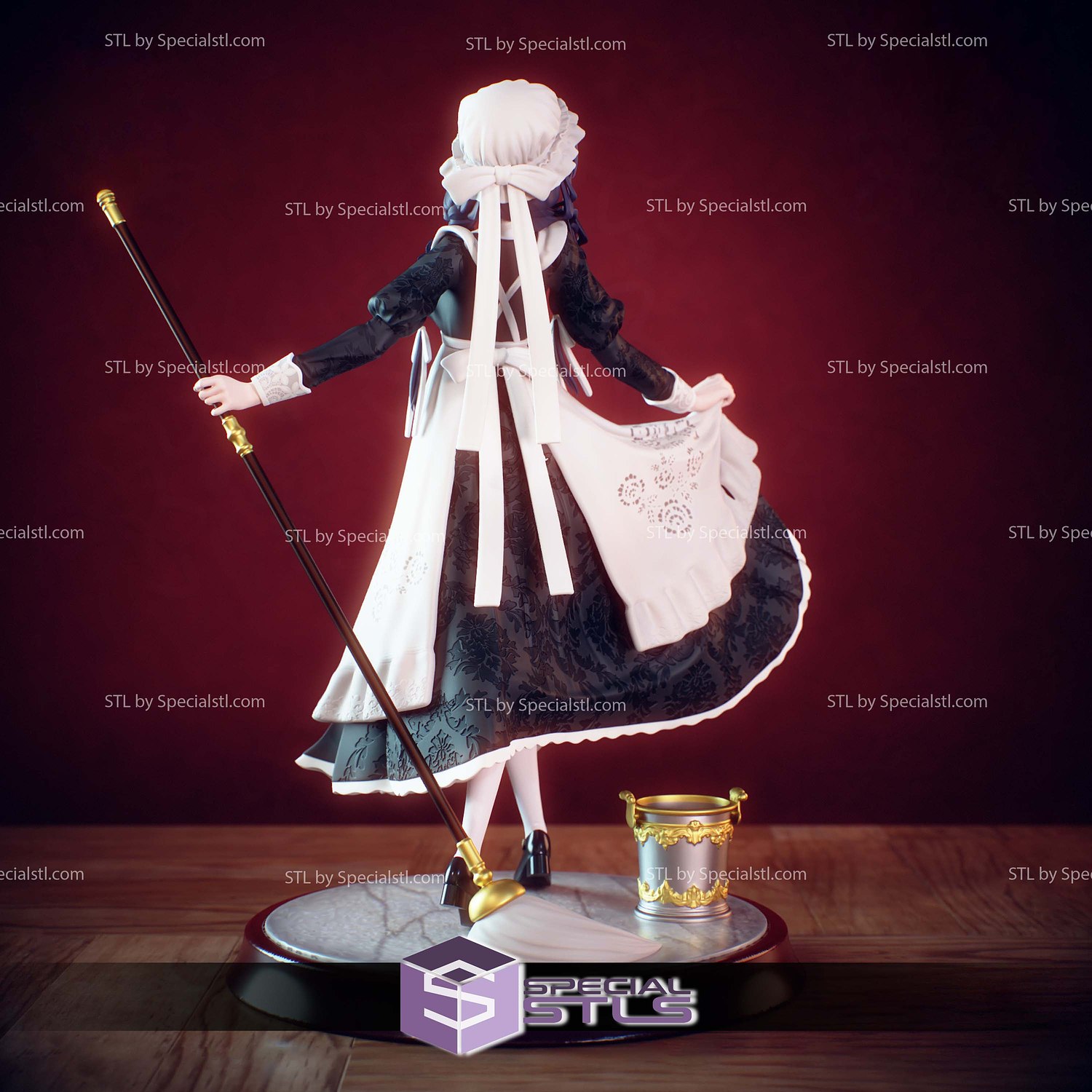 Maid Kronii Hololive STL Files 3D Model — view 2