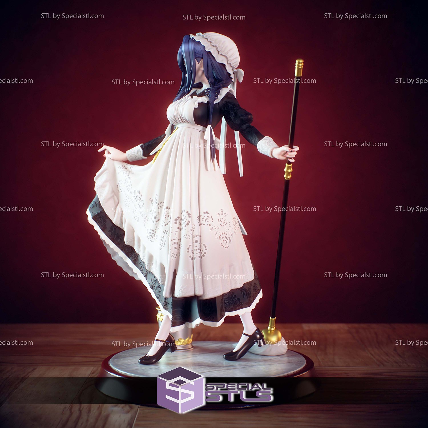 Maid Kronii Hololive STL Files 3D Model — view 3