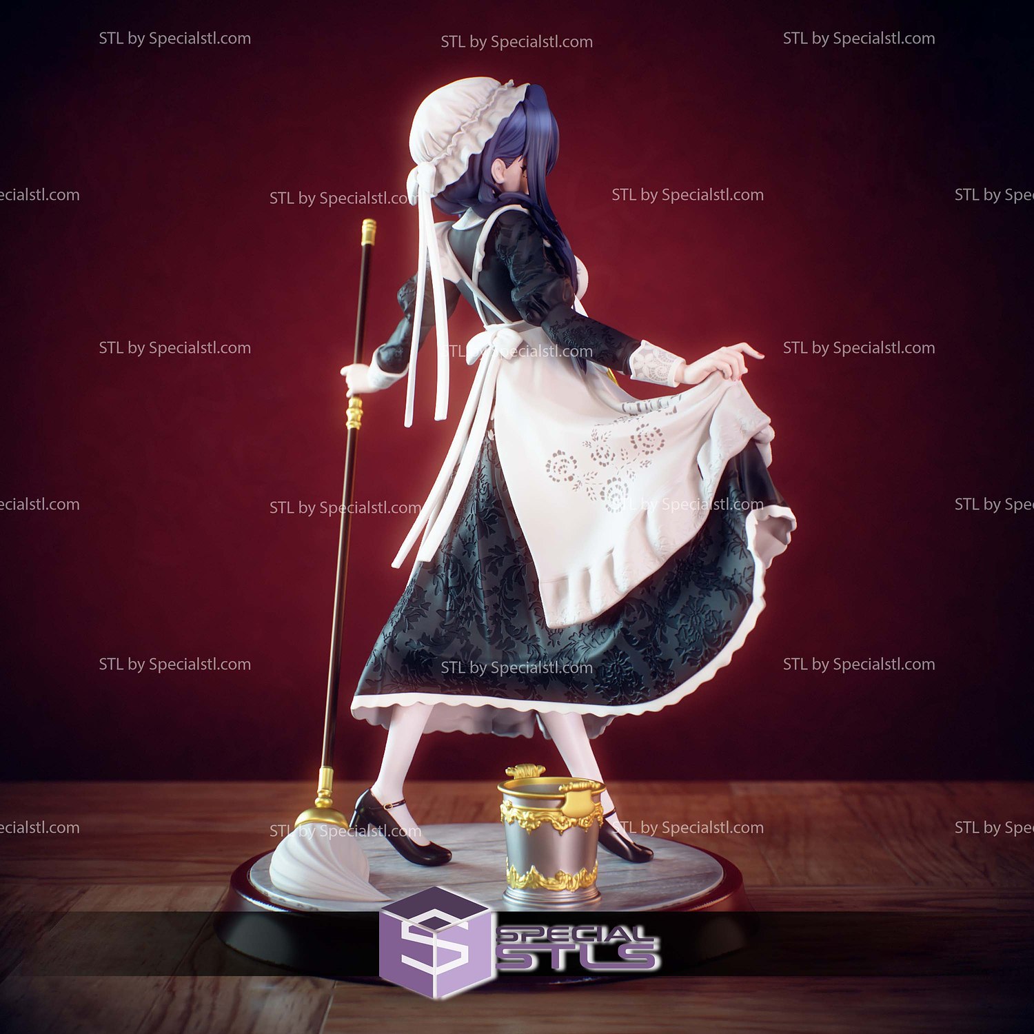 Maid Kronii Hololive STL Files 3D Model — view 5