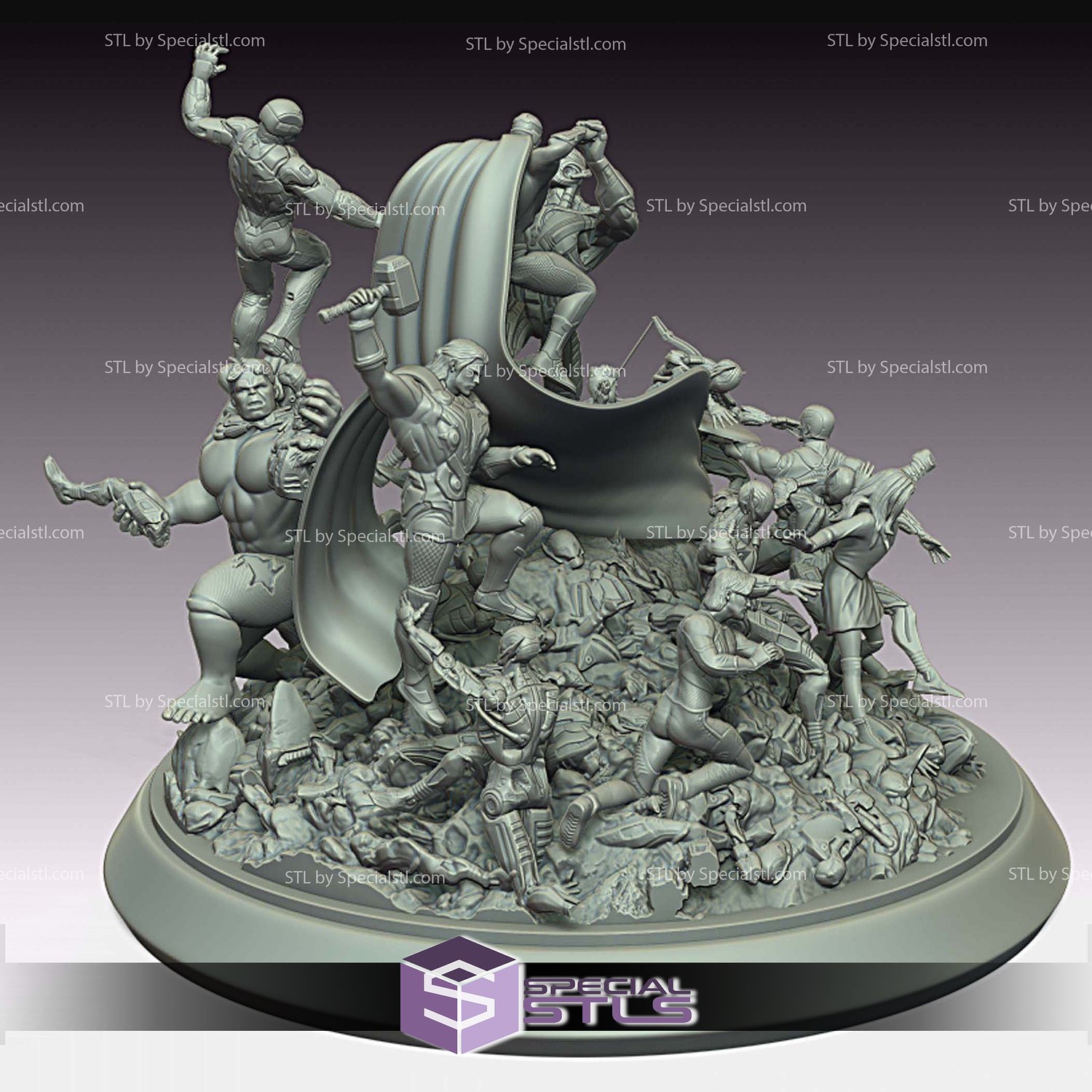 Avengers Age of Ultron Diorama 3D Printer Files STL Model — view 2