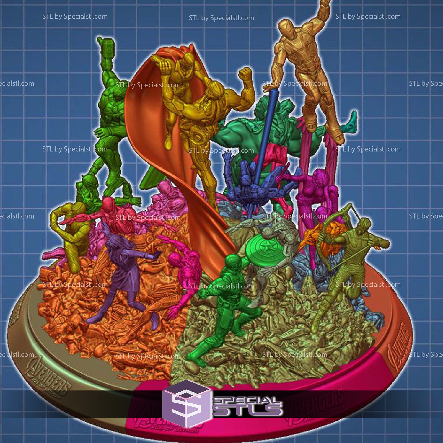Avengers Age of Ultron Diorama 3D Printer Files STL Model — view 6