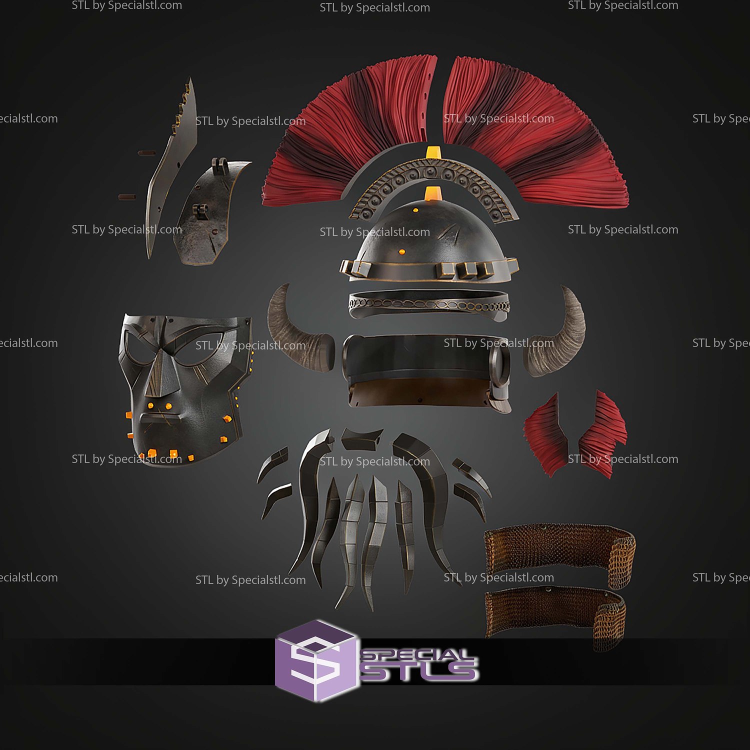 Cosplay STL Files Fallout Legate Lanius Helmet 3D Model — view 2