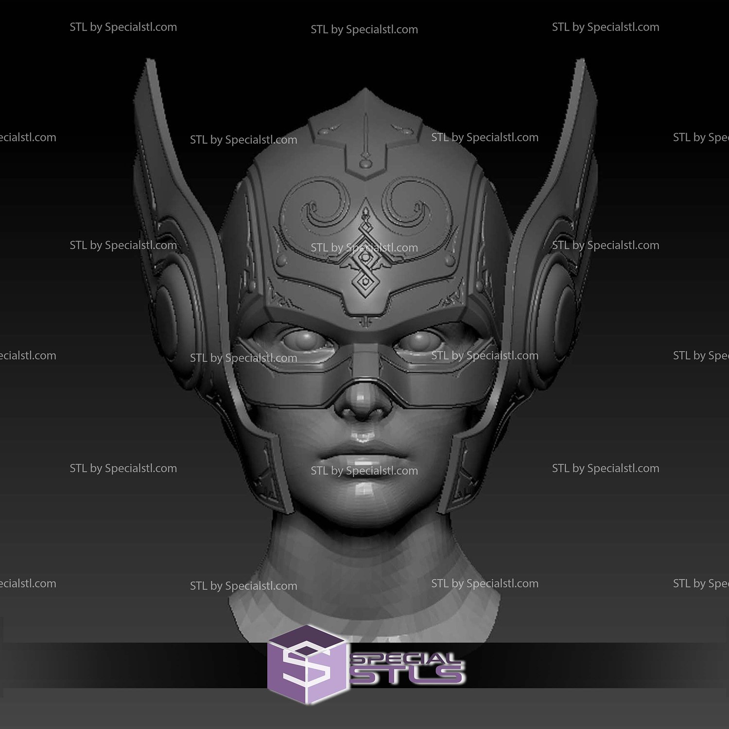 Cosplay STL Files Mighty Thor Helmet 3D Model — view 4