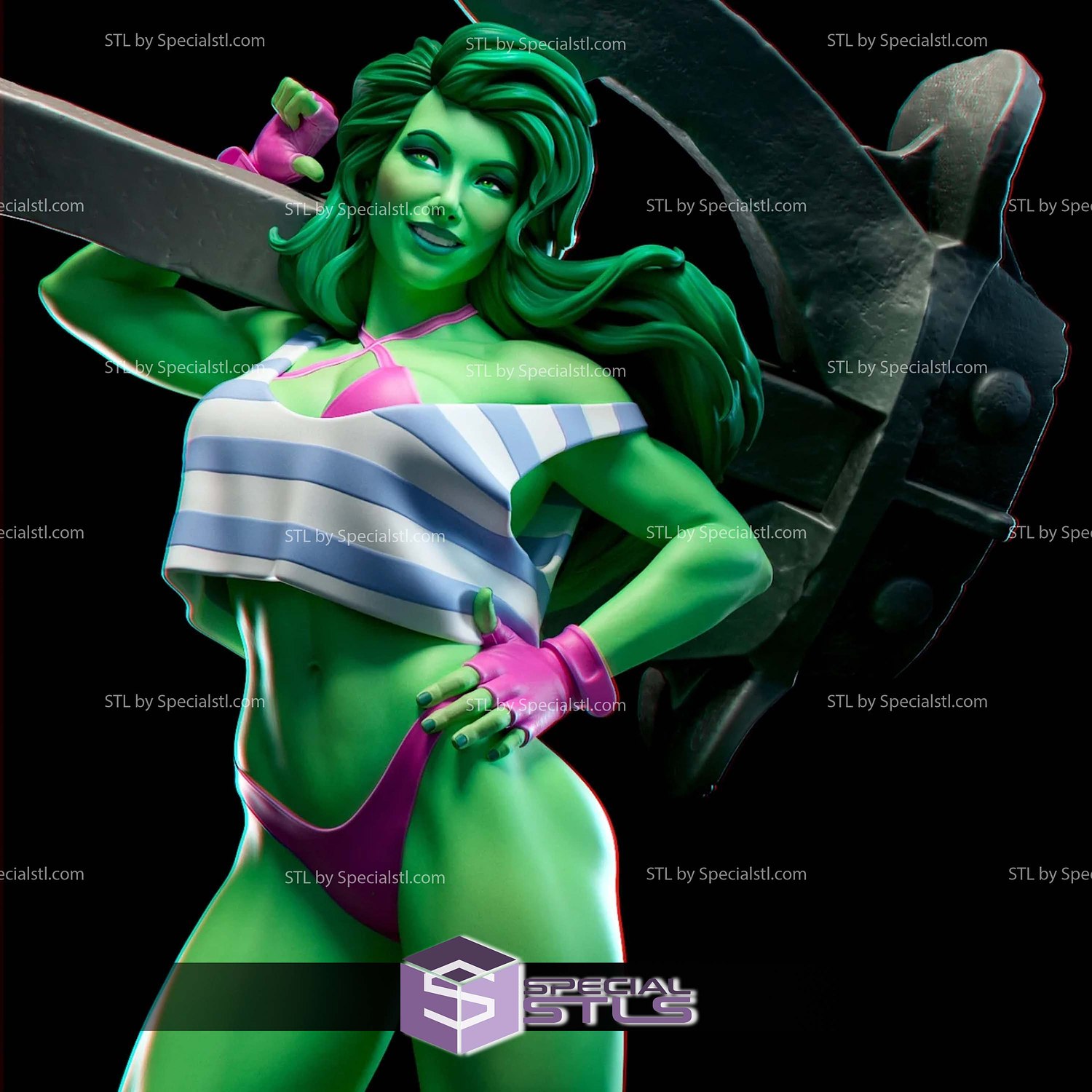 She Hulk Anchor 3D Printer Files STL Model — view 2