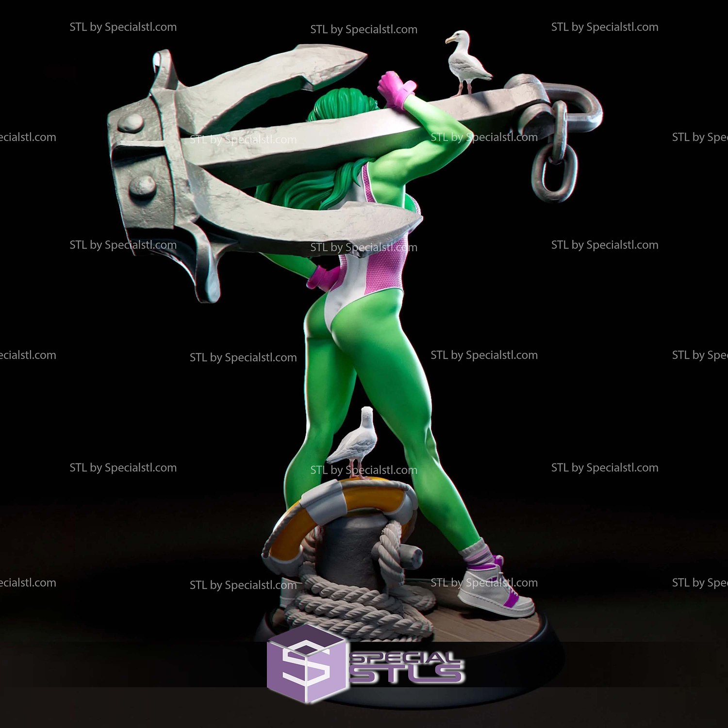 She Hulk Anchor 3D Printer Files STL Model — view 4