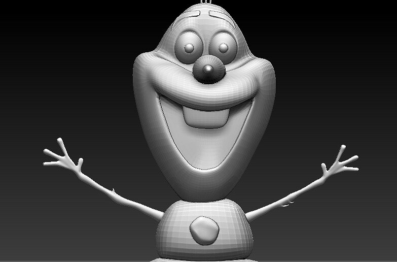 Frozen Snow Man for 3D Printing STL Model — view 2