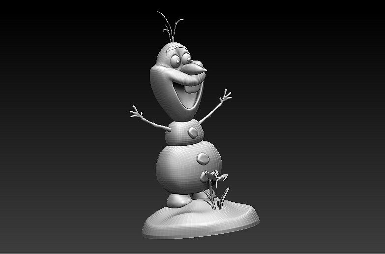 Frozen Snow Man for 3D Printing STL Model — view 7