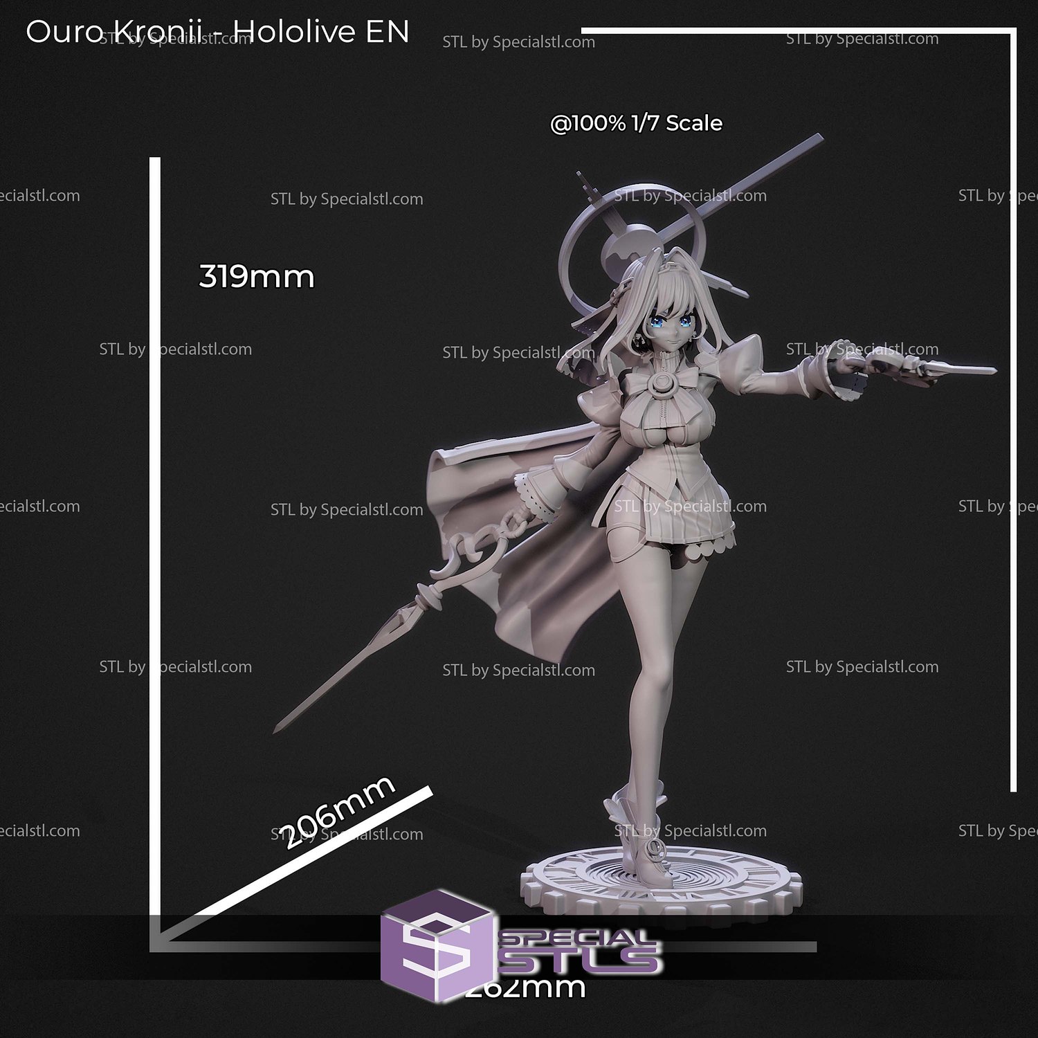 Ouro Kronii Hololive EN 3D Printer Files STL Model — view 5