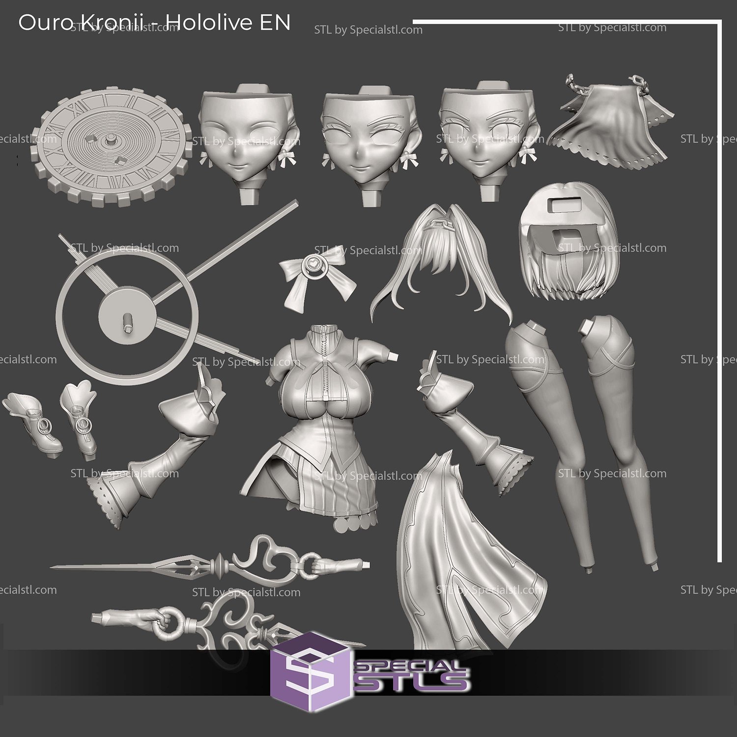 Ouro Kronii Hololive EN 3D Printer Files STL Model — view 6