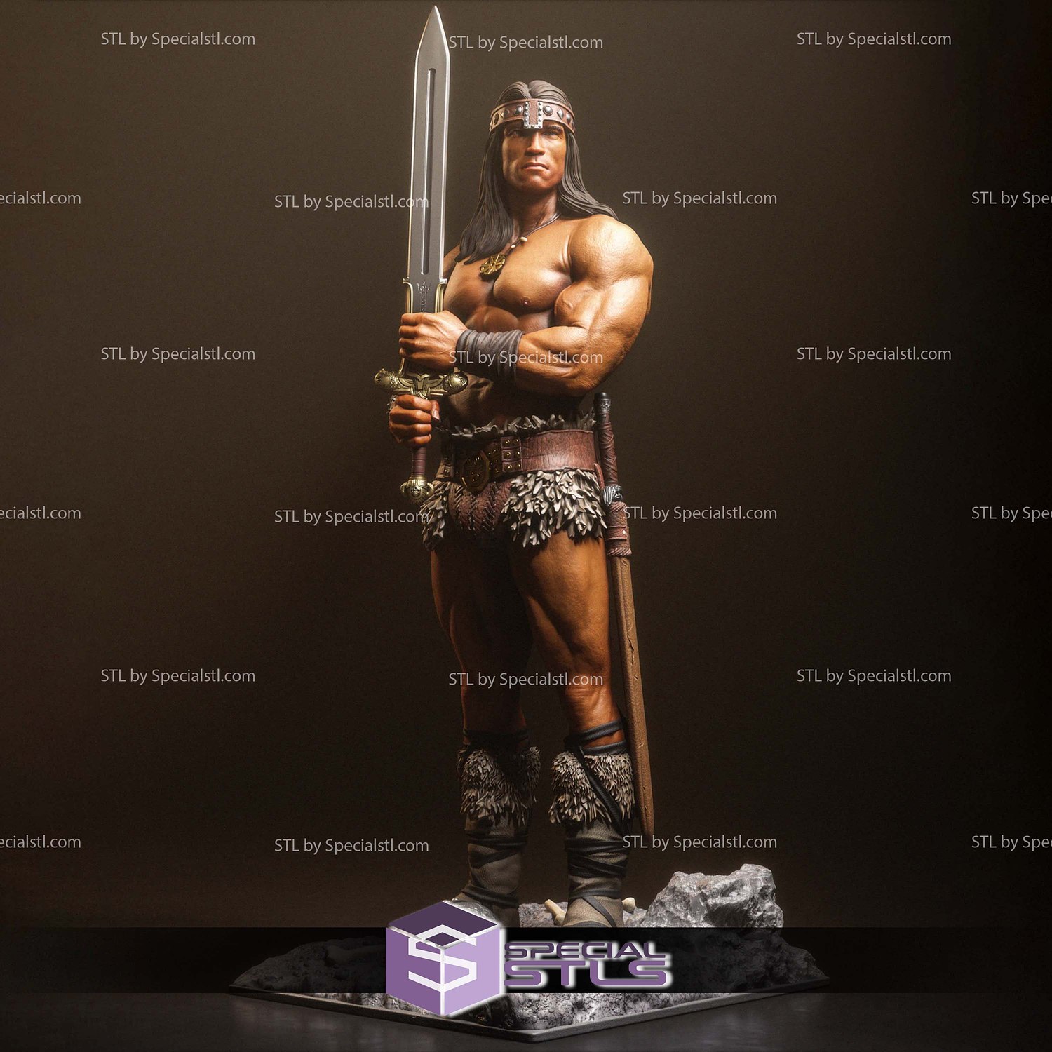 Conan Arnold Schwarzenegger STL Files 3D Model — view 4