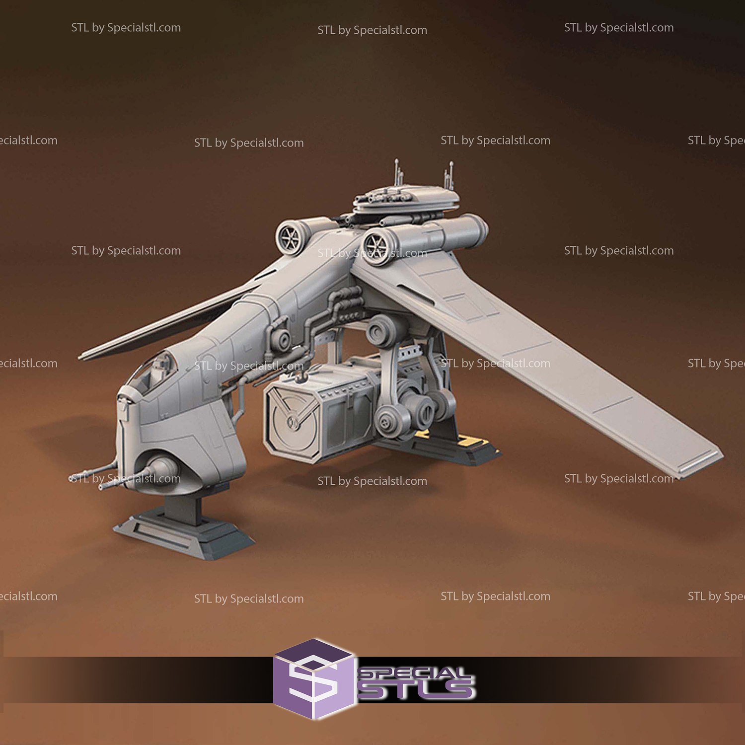 LAAT-C Gunship Starwars 3D Printer Files STL Model — view 2