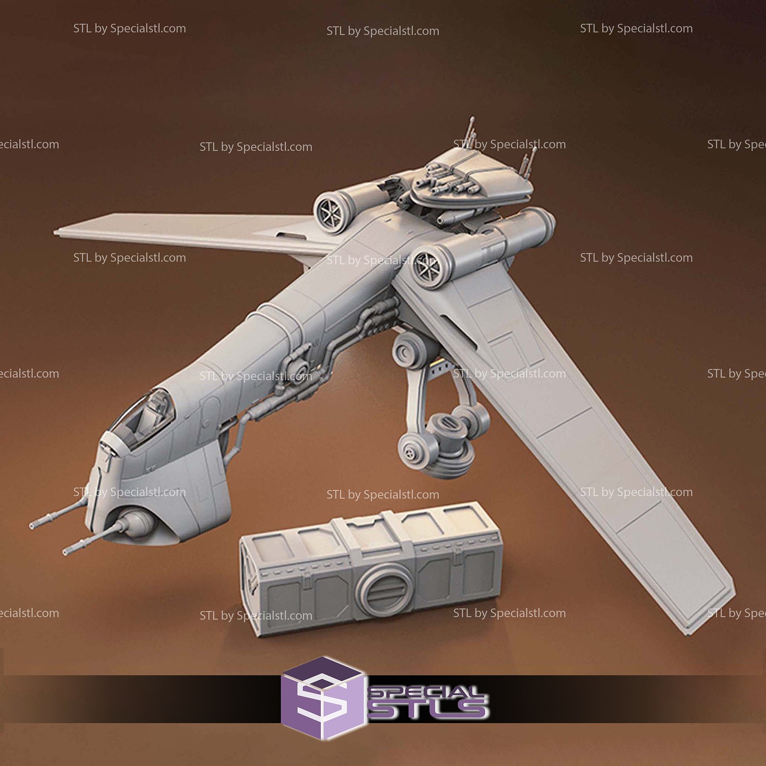 LAAT-C Gunship Starwars 3D Printer Files STL Model — view 3