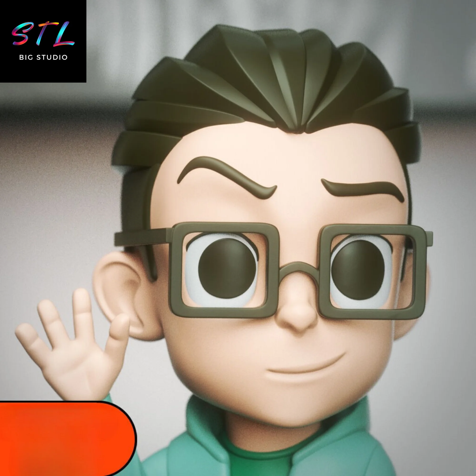 Leonard Chibi STL | The Big Bang Theory | 3D Printable Figure Model — view 2