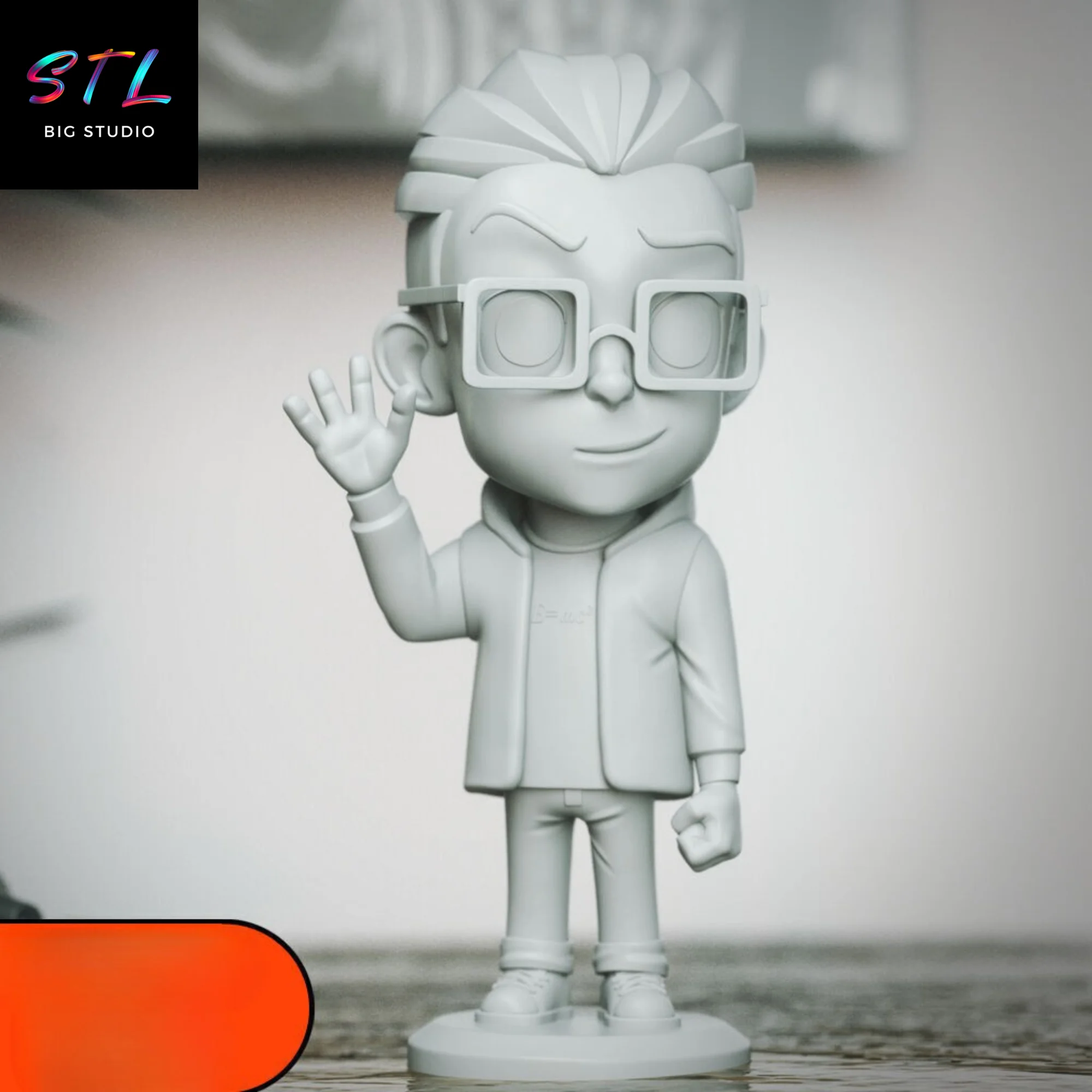 Leonard Chibi STL | The Big Bang Theory | 3D Printable Figure Model — view 3