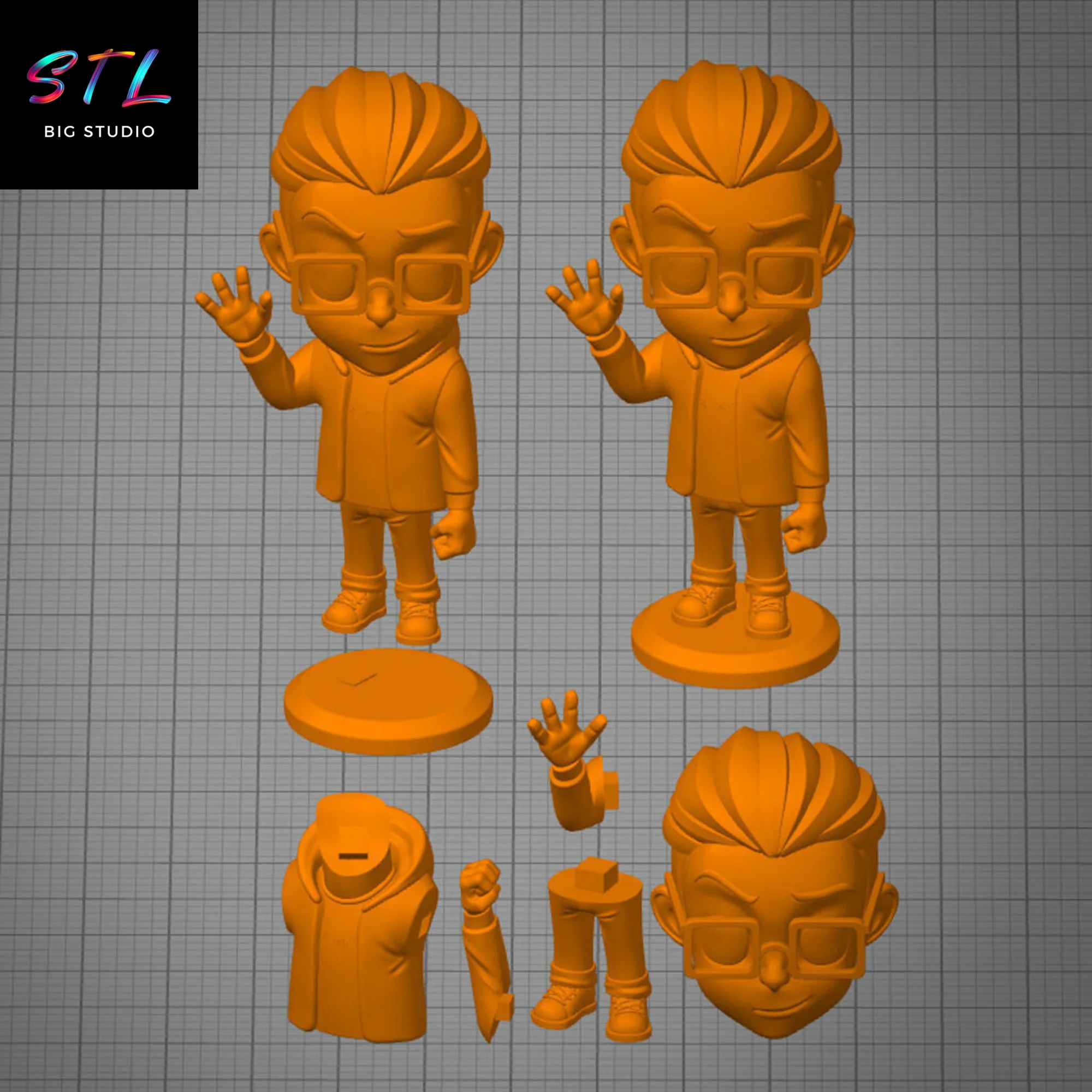 Leonard Chibi STL | The Big Bang Theory | 3D Printable Figure Model — view 4