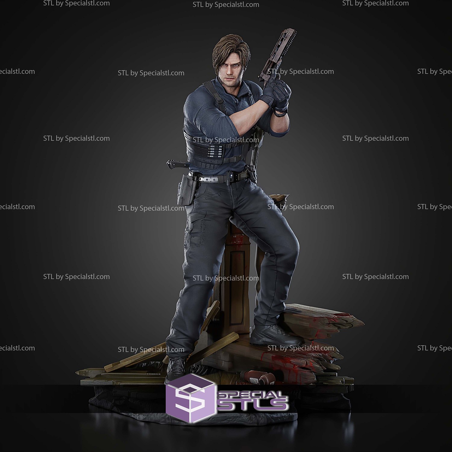 Leon Kennedy 289mm STL Files 3D Model — view 2
