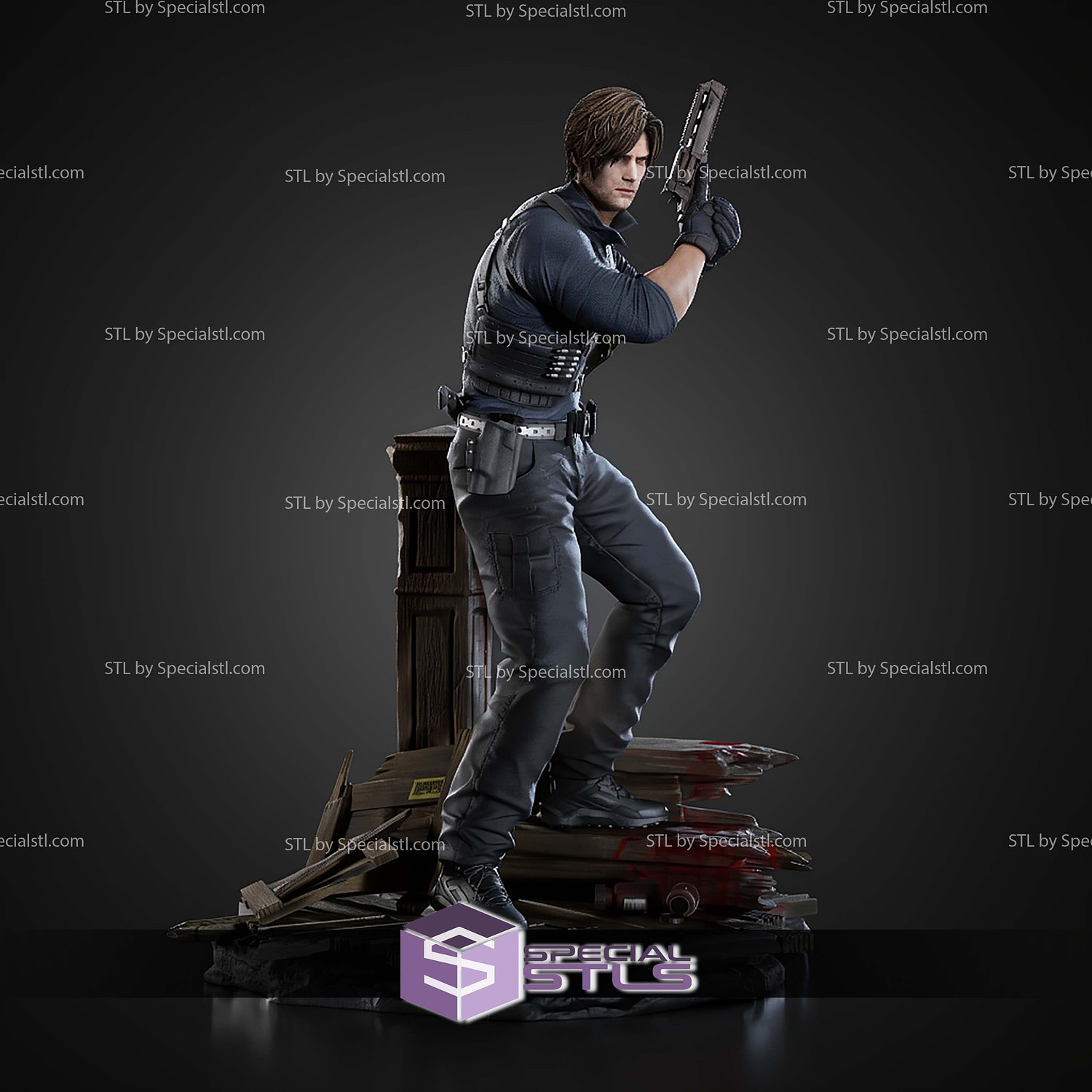 Leon Kennedy 289mm STL Files 3D Model — view 3