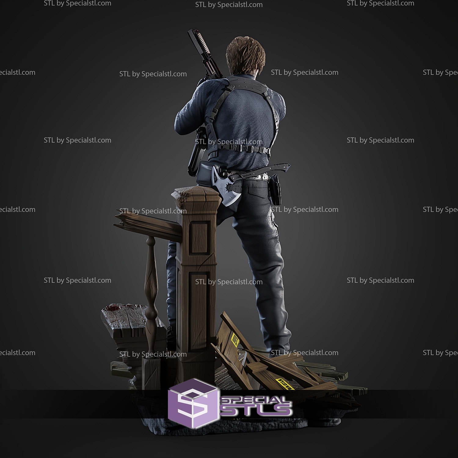 Leon Kennedy 289mm STL Files 3D Model — view 5
