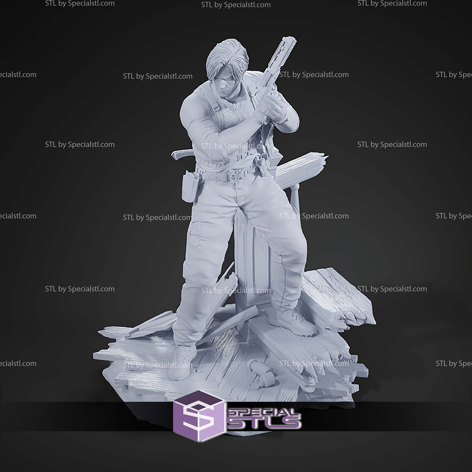 Leon Kennedy 289mm STL Files 3D Model — view 6