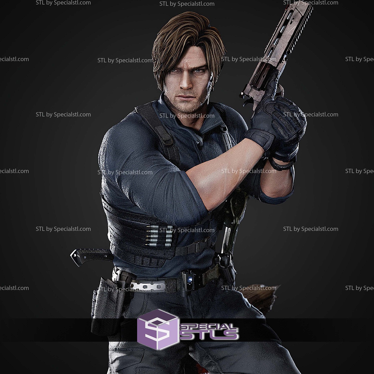 Leon Kennedy 289mm STL Files 3D Model — view 7