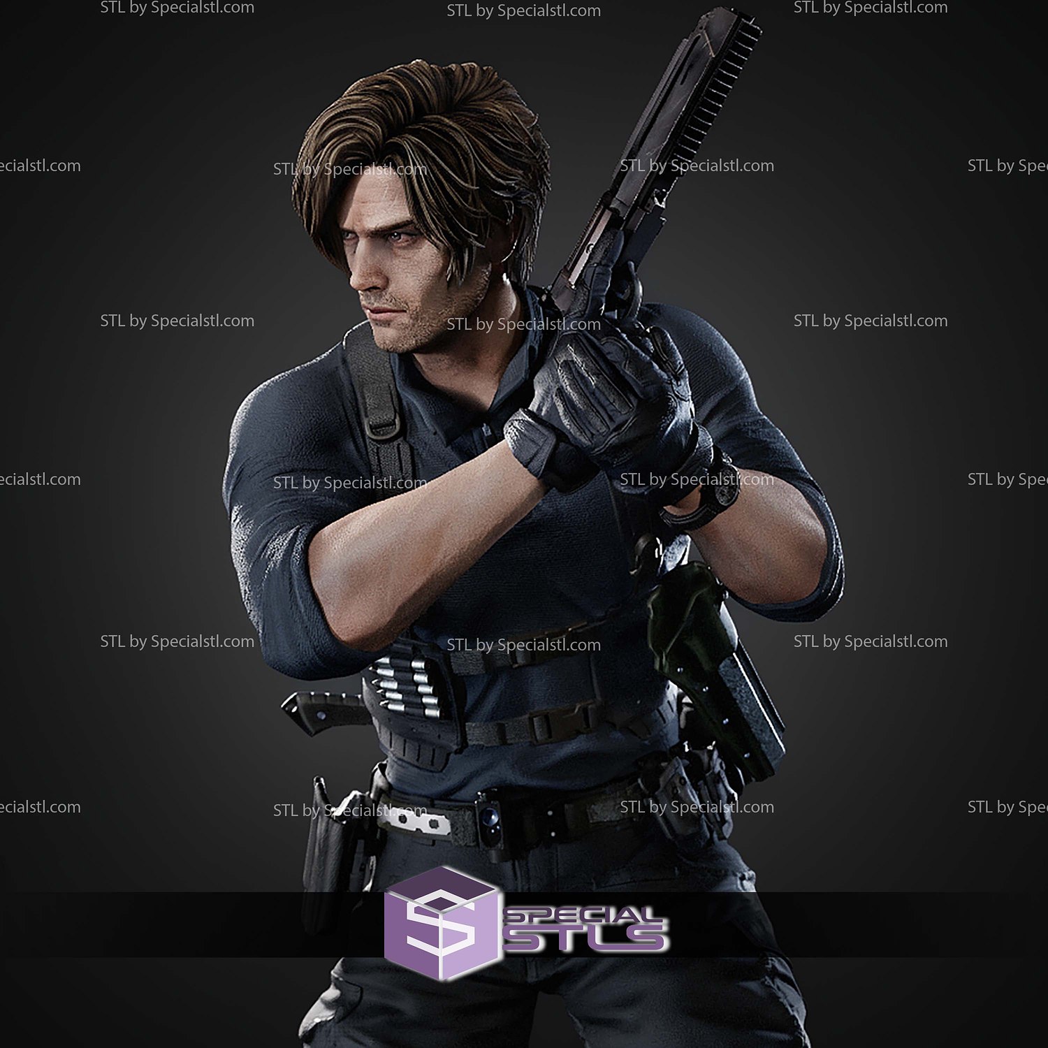 Leon Kennedy 289mm STL Files 3D Model — view 8