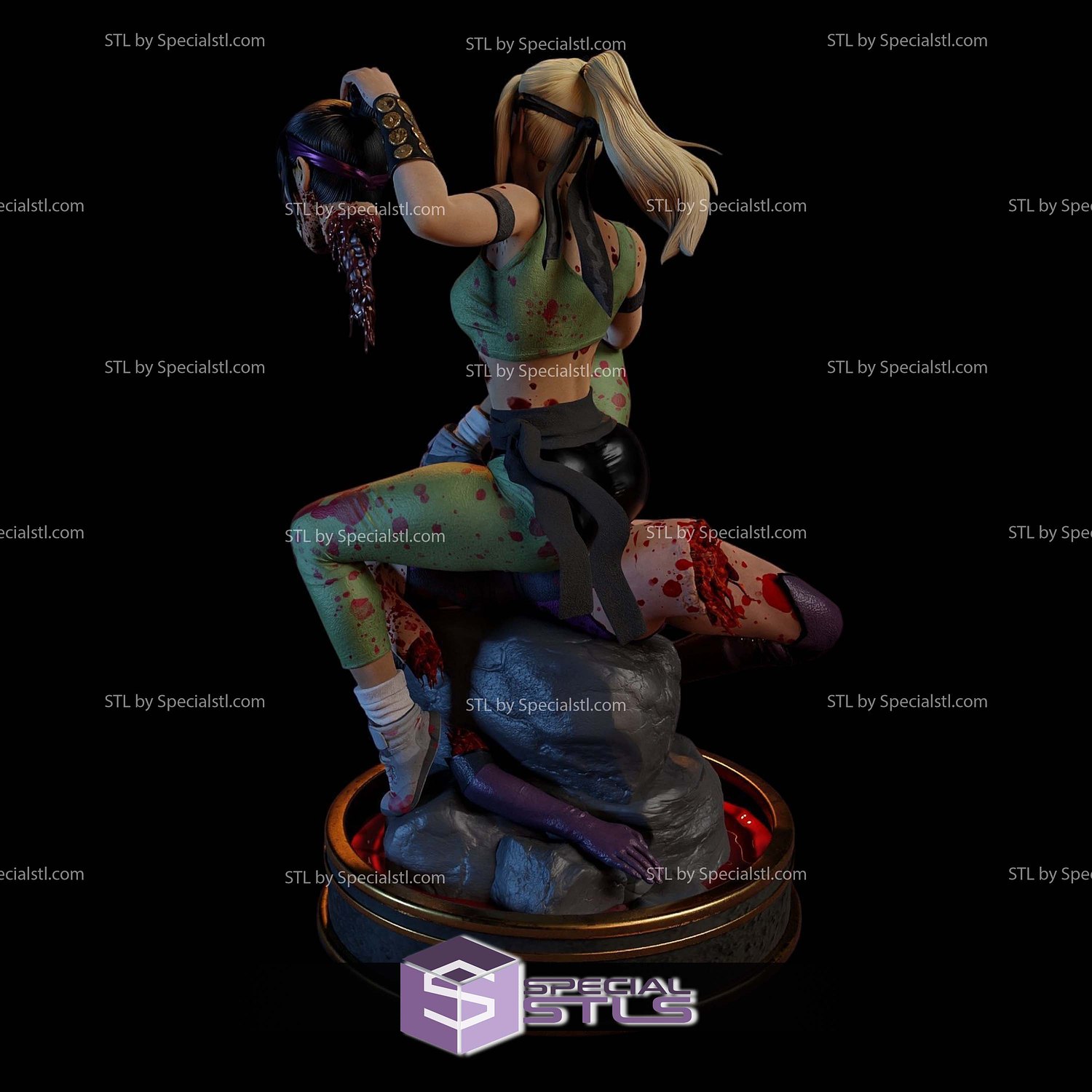 Sonya Blade and Mileena Head 3D Printer Files STL Model — view 3
