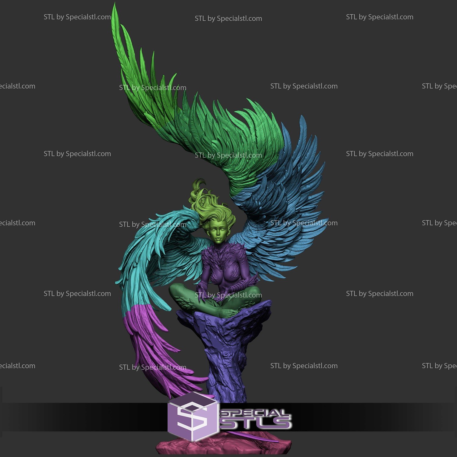 Sphinx Mythology Girl Fanart STL Files 3D Model — view 2