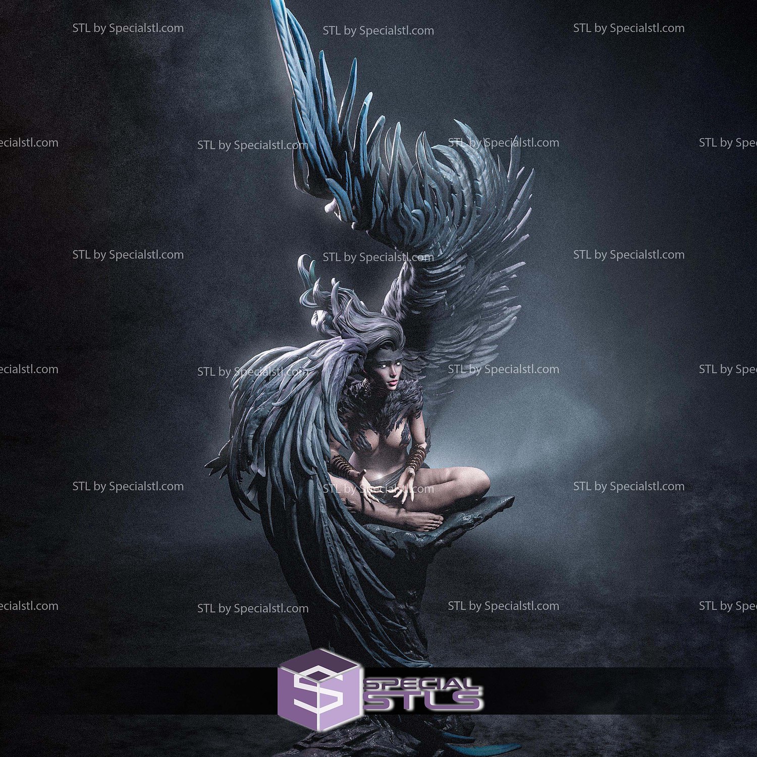 Sphinx Mythology Girl Fanart STL Files 3D Model — view 3