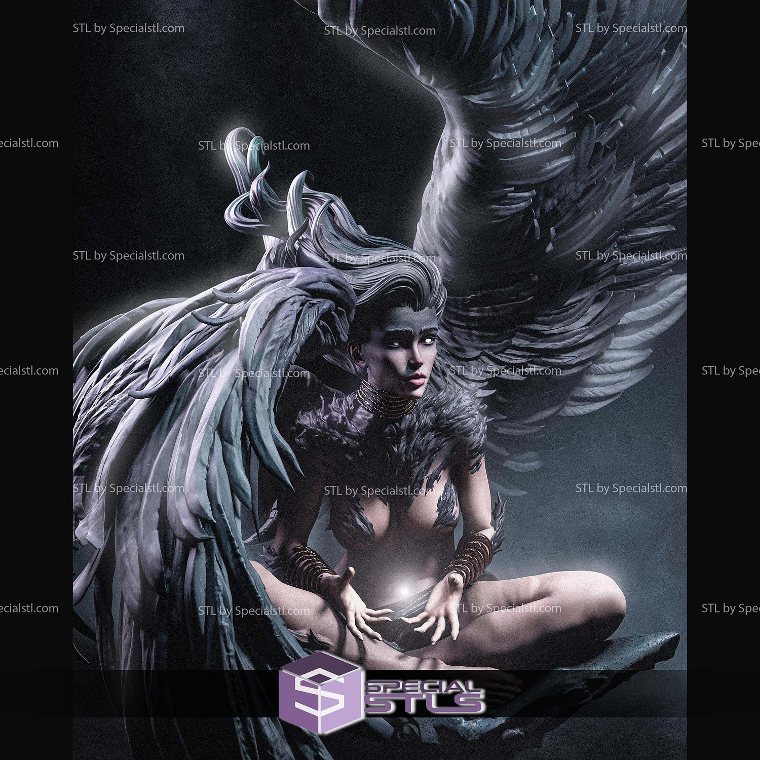 Sphinx Mythology Girl Fanart STL Files 3D Model — view 4