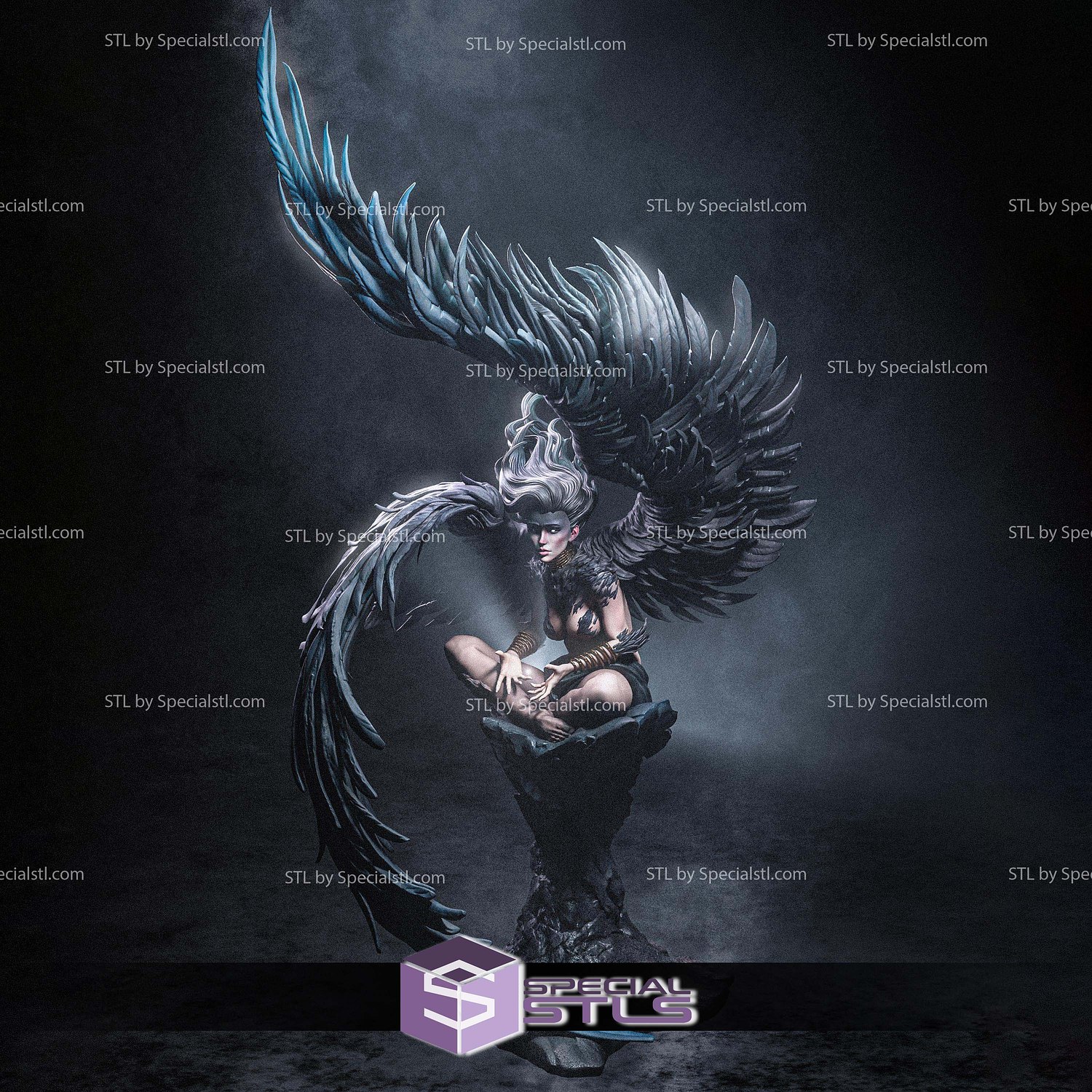 Sphinx Mythology Girl Fanart STL Files 3D Model — view 7