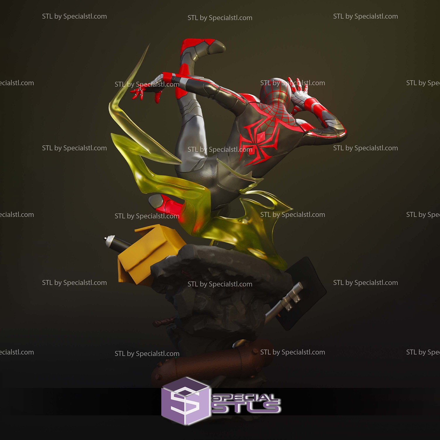 Miles Morales Advanced Tech Suit STL Files 3D Model — view 6