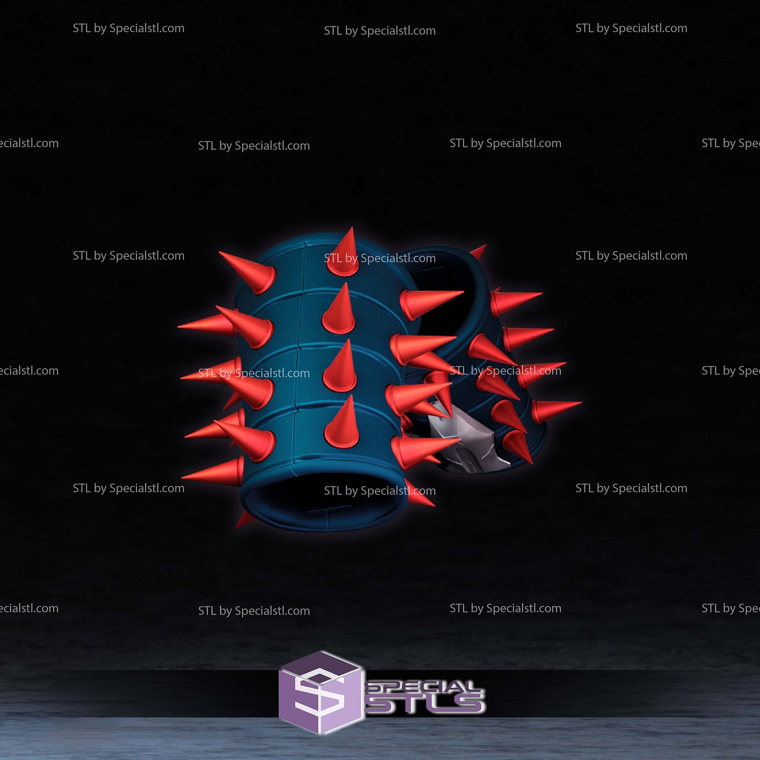 Cosplay STL Files Spider Punk Bracelets 3D Model — view 4